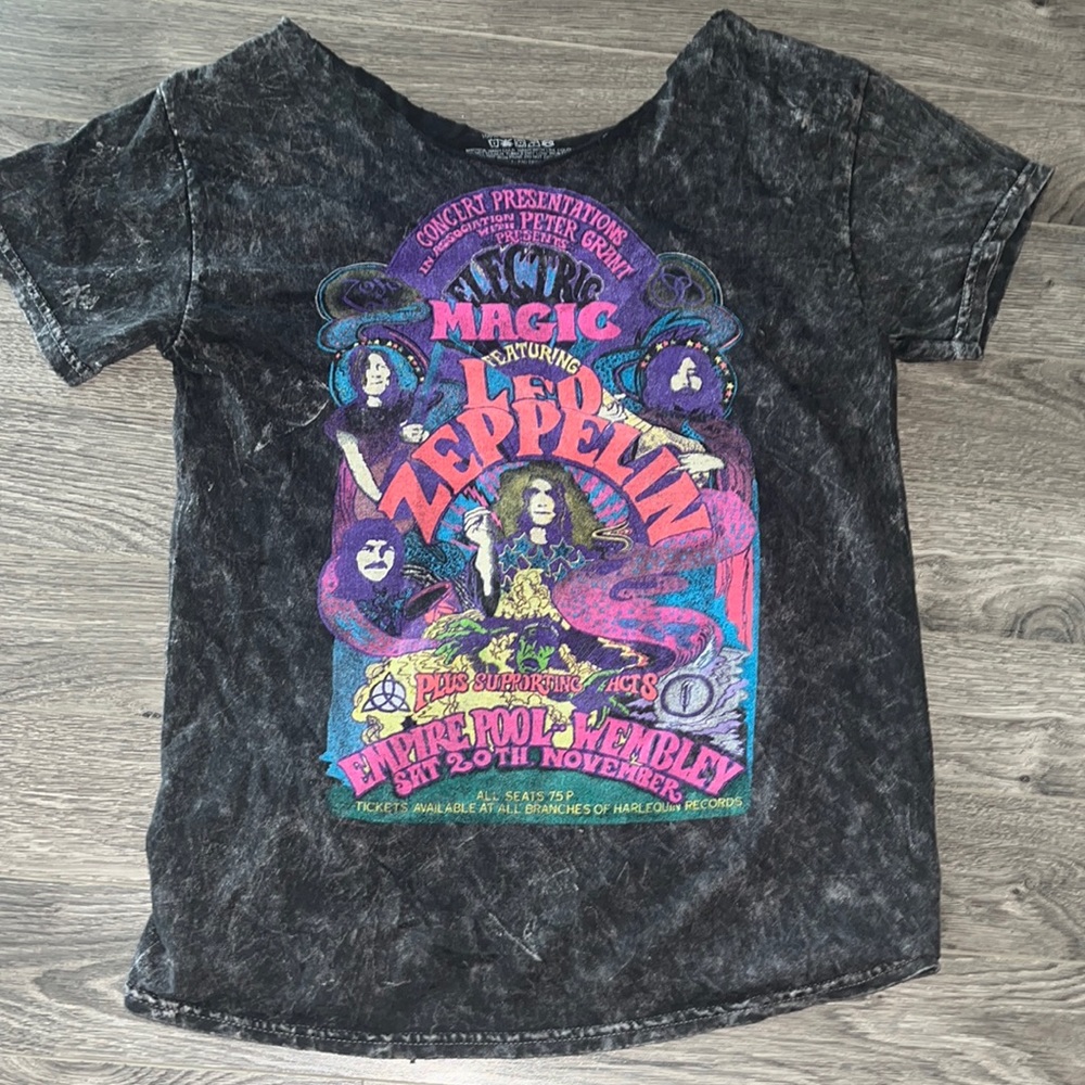 Led zeppelin off the shoulder oversized tee